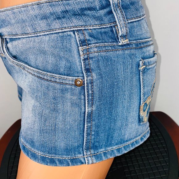 Dollhouse Blue Jean Shorts with Embroidery - Picture 6 of 8